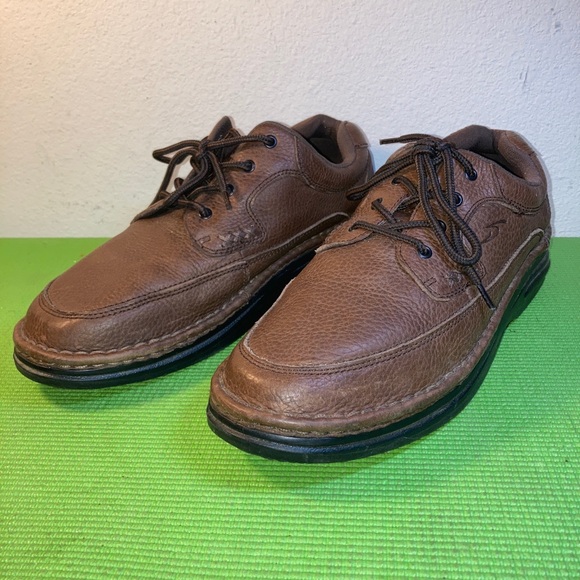 Dr, Scholls Men's Brown Leather Victory Shoes Massaging Gel Insoles 12 W Lace Up - Picture 1 of 10